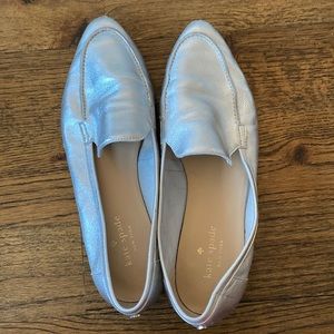 Kate Spade Soft Silver Leather Slides